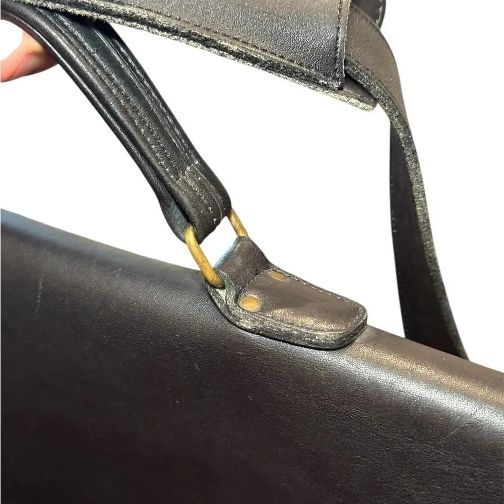 COACH Vintage Rare Morgan Black Leather Briefcase